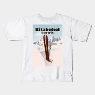 Kitzbuhel Austrian ski poster Kids T-Shirt